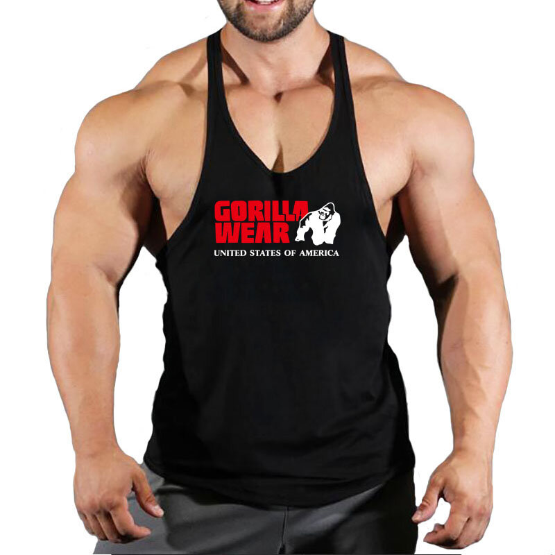 Gorilla Wear Mode Katoenen Mouwloze Tank Top Mannen Fitness Spier Shirt Heren Singlet Bodybuilding Workout Gym Vest Fitness Mannen