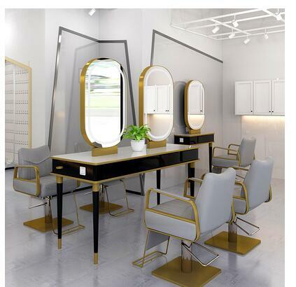 Penata Rambut Cermin Salon dengan Lampu Modern Penata Rambut Cermin