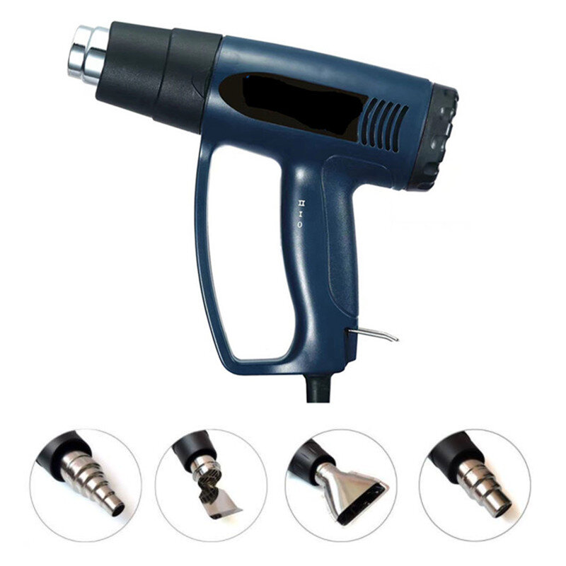1800W 110V-220V Electric Hot Air Gun Temperature Advanced 60-600 Celsius Variable Handheld Shrink Wrapping Thermal Heater Nozzle
