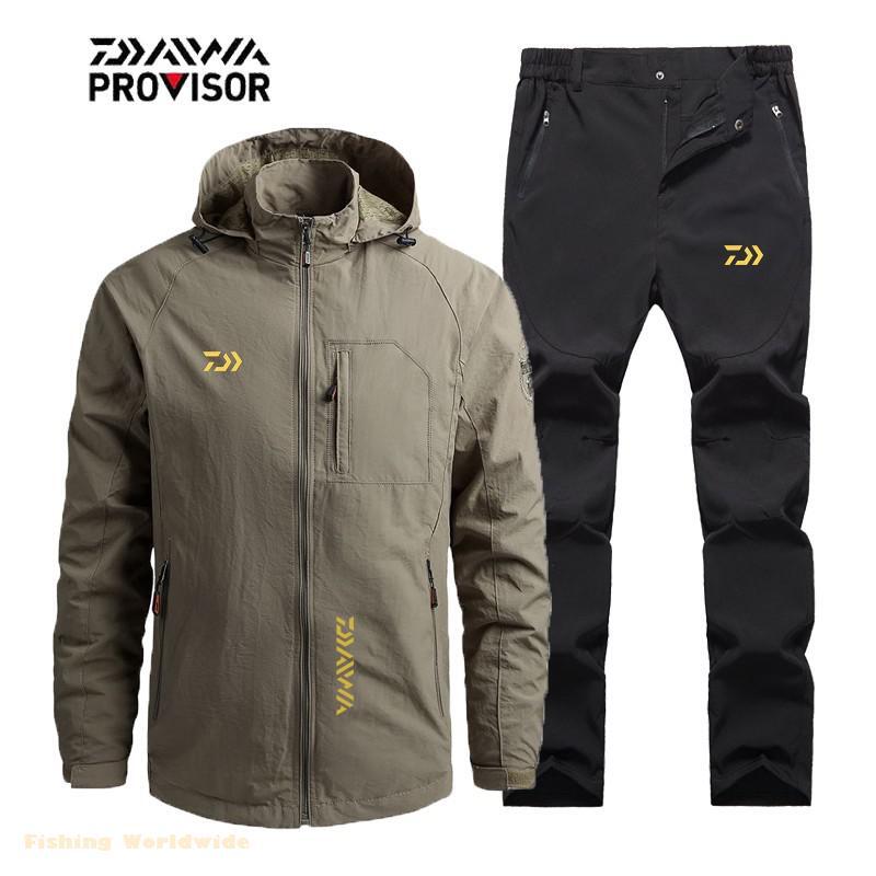 DAIWA-chaquetas de pesca a prueba de viento para hombre, trajes de pesca transpirables para senderismo, Camping y deportes, para verano y otoño