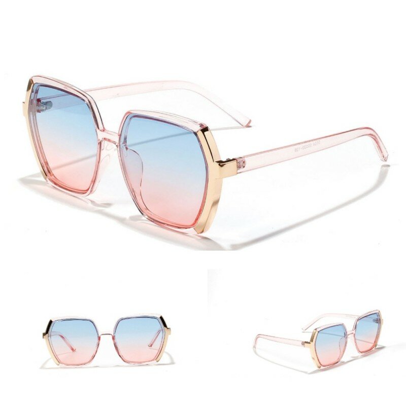 Óculos de sol de verão mulheres da moda óculos de sol curto totalmente em metal s1