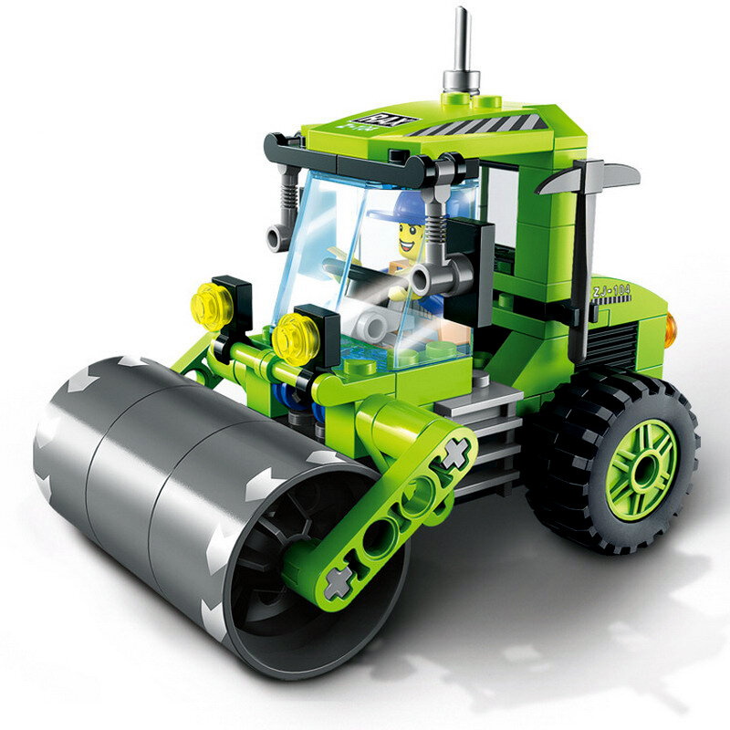 2020 New City Construction Road Roller Forklift Truck Tractor Sweeper Building Blocks Kids Toy Compatible City Bricks