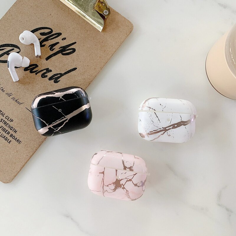 Cute Earphone Case on Apple Airpods Pro Case Marble Luxury Hard Cover for Apple Air Pods Pro 3 Headphone Earpods Charging Box