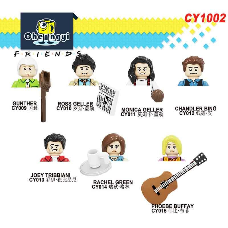Cy1002 amigos personagens montado bloco de partículas mini figuras dos desenhos animados conjunto blocos de construção crianças quebra-cabeça brinquedo bloco