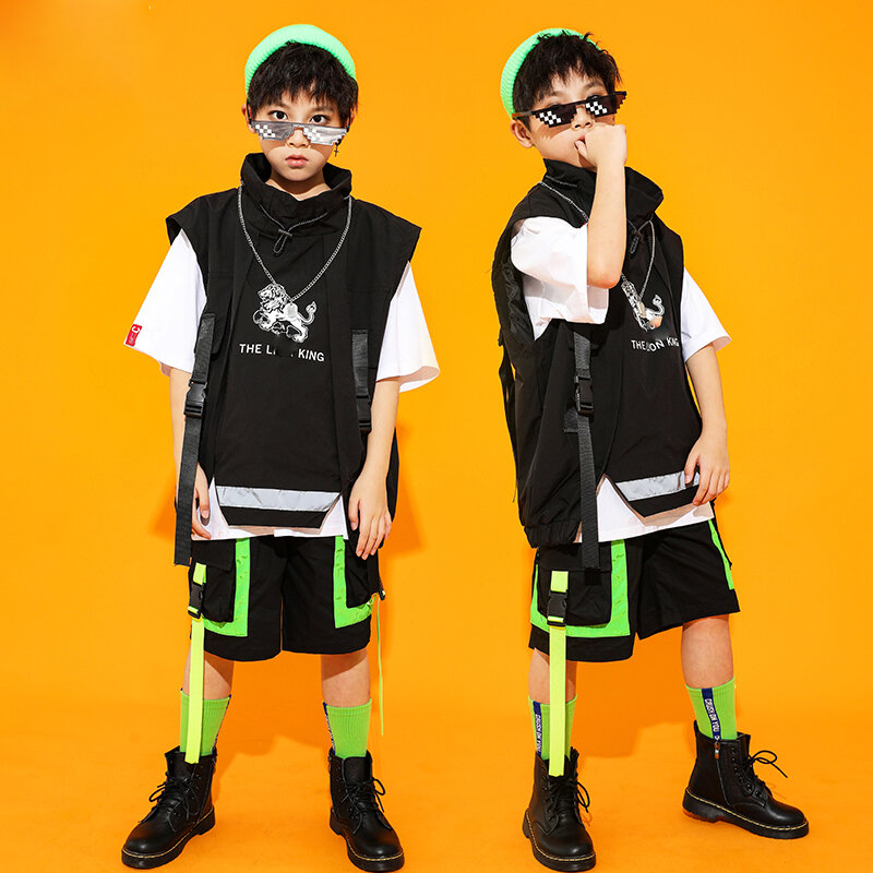 Kinder Hiphop Praxis Street Dance Kostüme Jungen Ballsaal Hip-Hop Dance Kostüme Für Mädchen Jazz Leistung Kleidung DQS5243