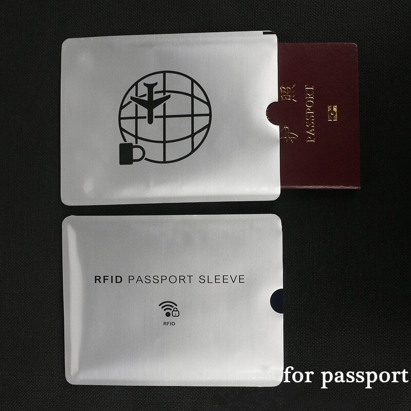 Porte-cartes RFID, 5 pièces, porte-cartes de crédit, couverture de passeport, étui pour cartes