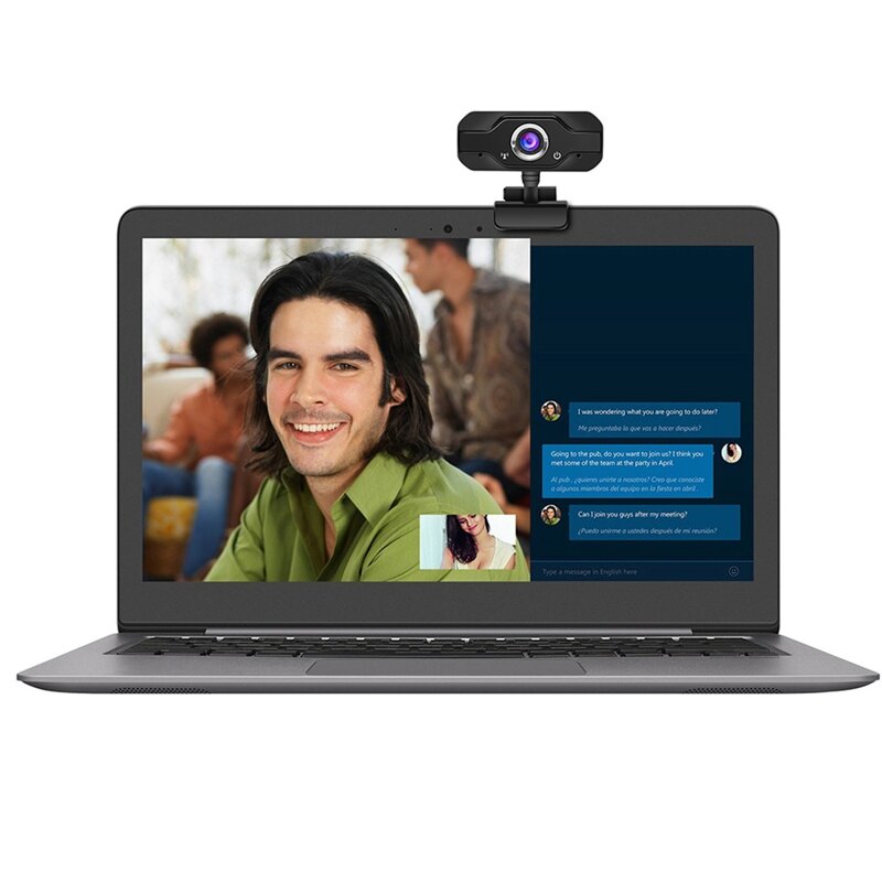 Webcam LED megapíxeles USB 2,0 HD Webcam incorporado en HD micrófono panorámica Video llamada y cámara de grabación con micrófono Clip-on