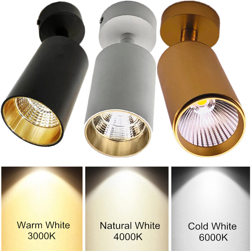 Foco LED regulable para iluminación de pared, lámpara de techo montada en superficie, 7W, 10W, para interior, dormitorio, tienda, Bar
