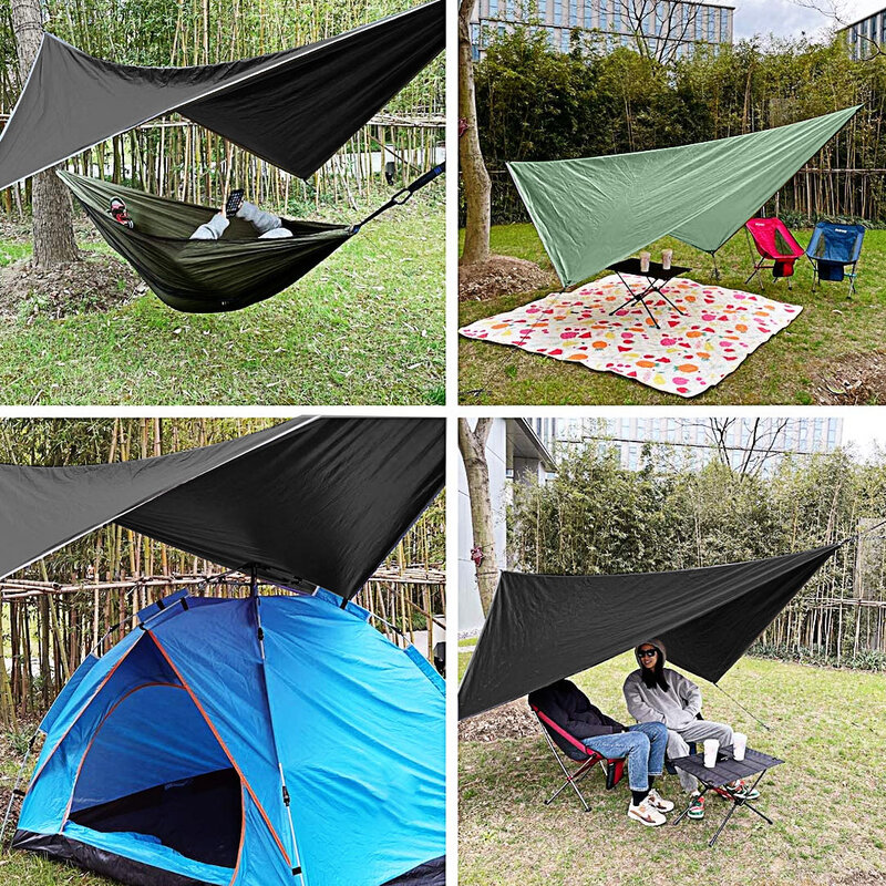 Hamac de Camping Portable avec moustiquaire et bâche de pluie, auvent en Nylon, Double hamac, mobilier de Patio de randonnée