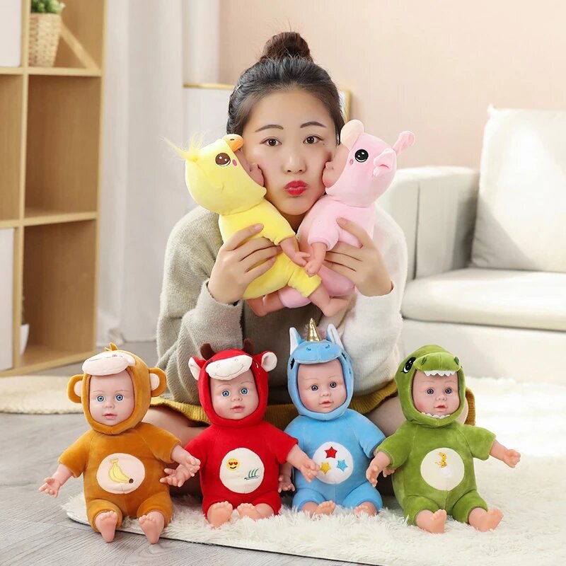 Kawaii bebê brinquedos de pelúcia macia para meninas bonito simulação travesseiro de pelúcia animal infantil companheiro boneca dia dos namorados presentes das crianças