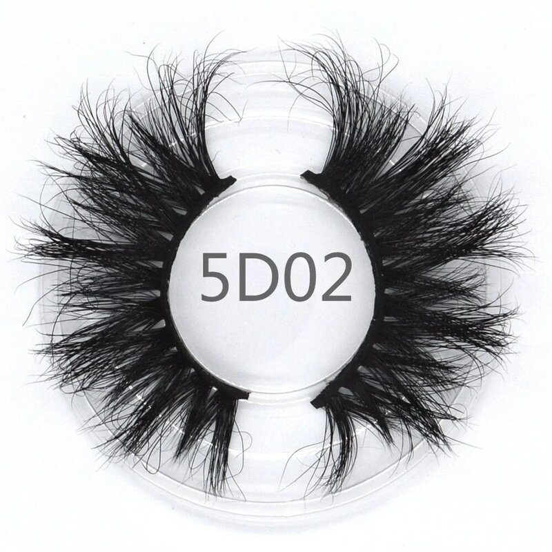 25mm 3D Nerz Wimpern Platz box Verpackung Handgemachte Make-Up Dramatische Lange Nerz Wimpern Dicke Stirp Resuable 25mm Wimpern 5D02