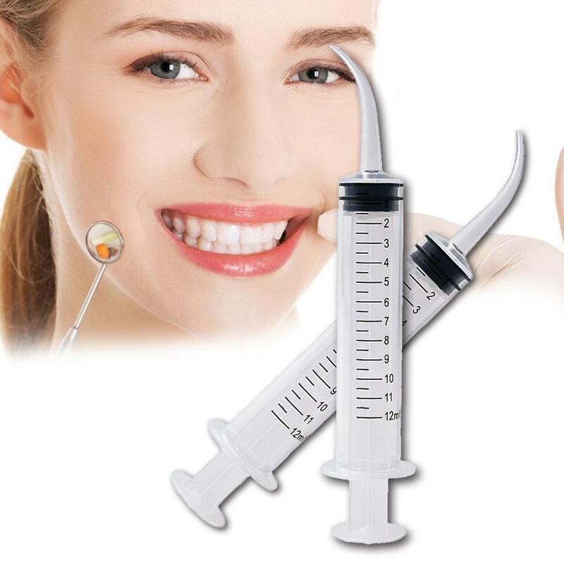 5pcs Dental Disposable Elbow Syringe Dental Impression Conveyor Syringes Syringe Tip Curved Irrigation 12ml Washing Mixed J8K1
