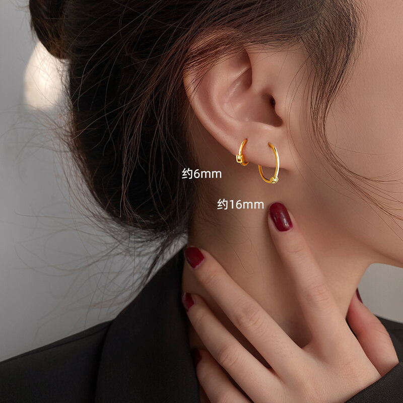 [Miss Z] Ear Ring Women's Elegant Korean Ear Clip Earrings 2021new Fashion Earrings Ear Bone Ring Circle Ear Cuff