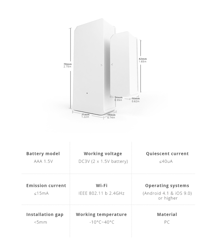 SONOFF – capteur de porte sans fil DW2, commutateur Wifi pour maison intelligente, télécommande sans fil, commande vocale Alexa Google Home