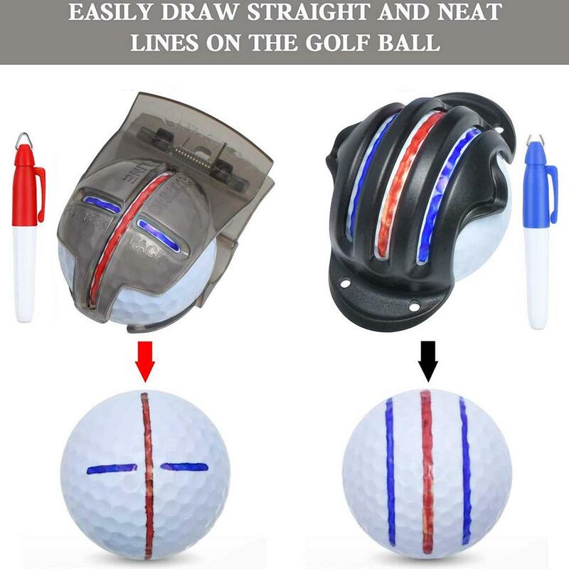 Golf Ball Line Drawing Marking Tool 6-Piece Alignment Tool Kit Golf Ball Marker Pen Alignment Putting Tool Line Marker Drawing