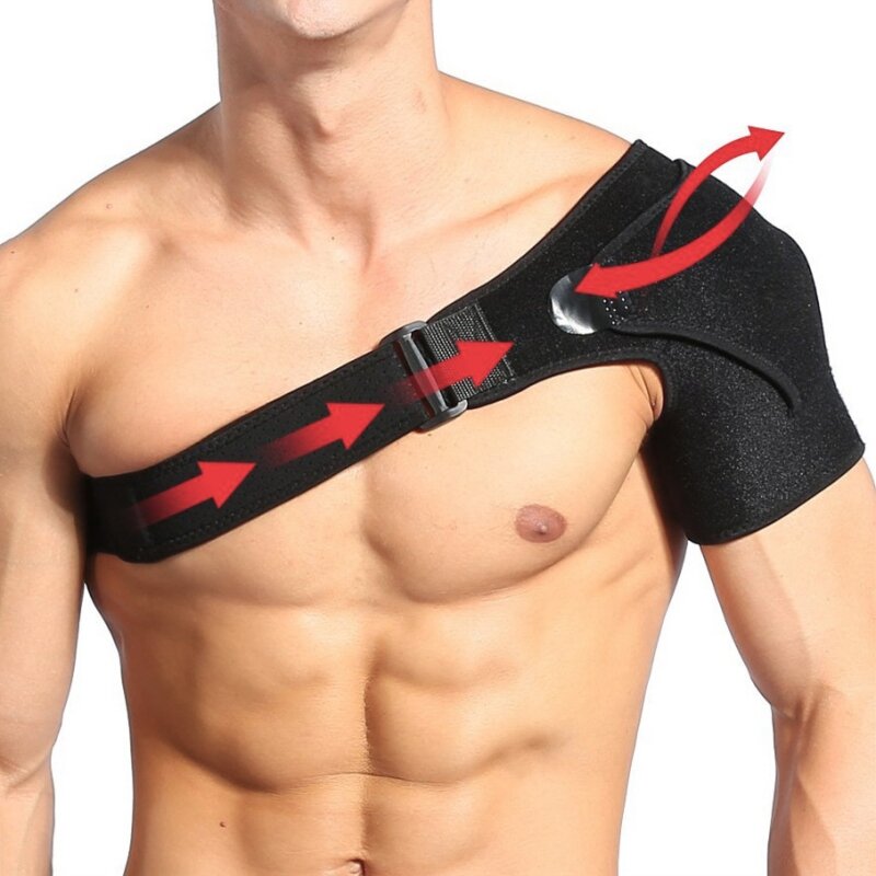 1 Pc Adjustable Breathable Gym Sports Care Single Shoulder Support Back Brace Guard Strap Wrap