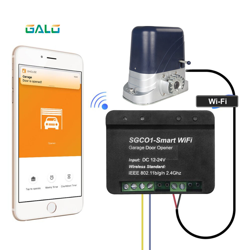 Galo-Receptor inteligente de apertura de puerta de garaje, abridor de puerta corredera, con wifi, para coche, novedad