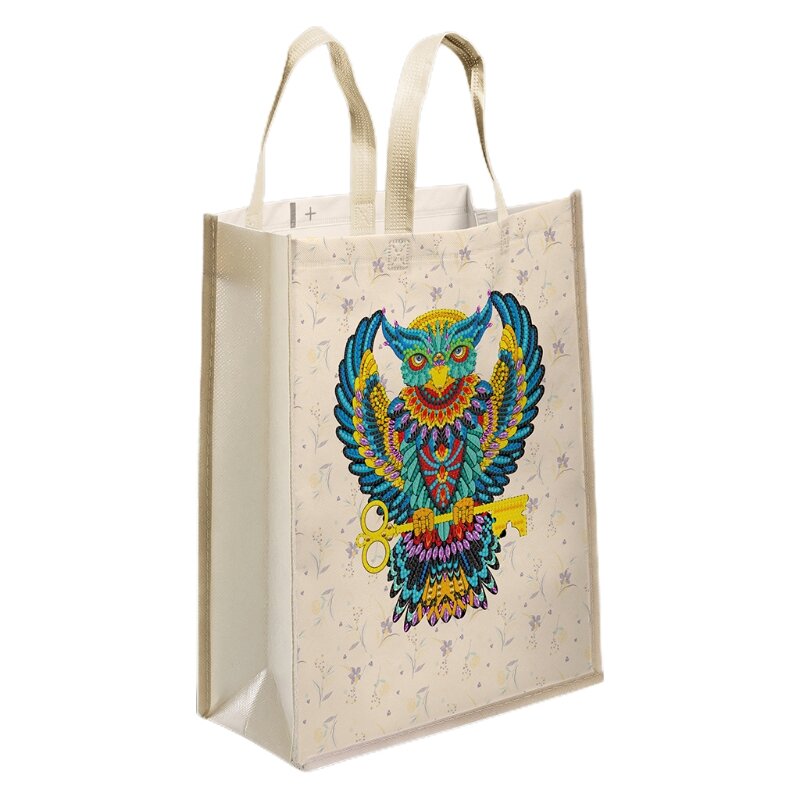 5D fai da te pittura Tote Bag riutilizzabili sacchetti della spesa alla moda arte Shopping borsa L41B