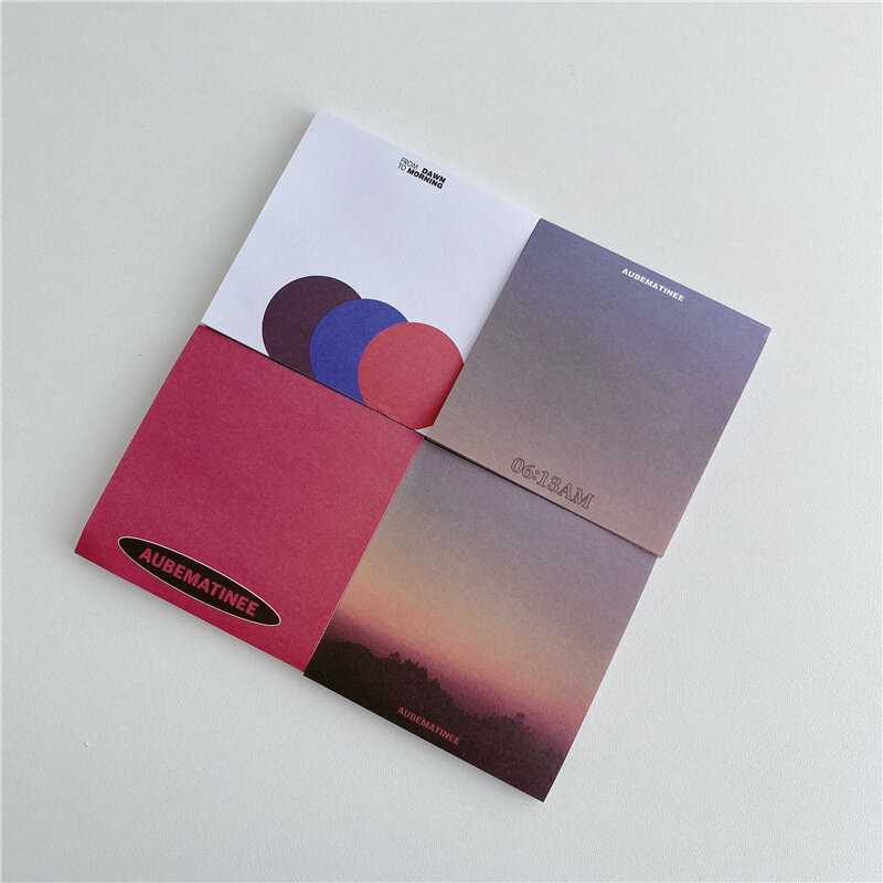 Korean Ins 50 Sheets Sunset Scenery Memo Pad Simple Style Message Paper School Supplies Stationery Mini Square Notepad gift