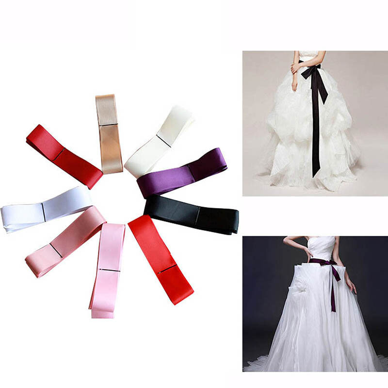 1Pcs Bride Sash Elegant Satin Ribbon  Women Decorat Wedding Belt Waistband Dress