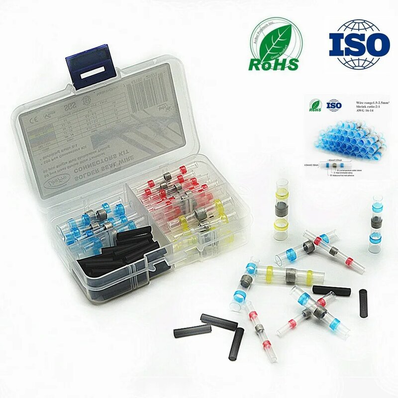 100PCS Shrink solder sleeve φ3mm Heat Shrinkable Tubing and shrink wire connector cable connectors