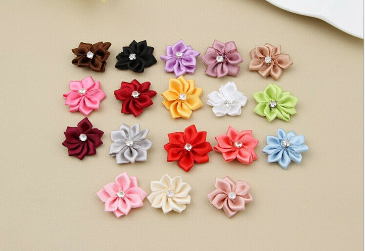 Craft/trimming Bead Decoration Applique New Style 50pcs Flower Clothing Accessories Diy Hot Diy Ribbon Crystal With