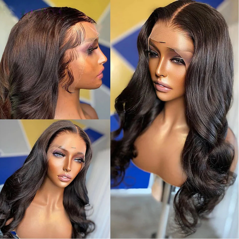 Perruque Lace Closure Wig Body Wave brésilienne Remy, cheveux naturels, 13x4, 30 pouces, perruque Lace Closure Wig transparente