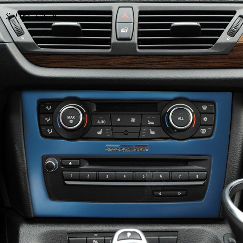 Per BMW E84 X1 modanature interne Auto aria condizionata CD copertura del pannello Trim per M performance Sticker e decalcomanie accessori Auto