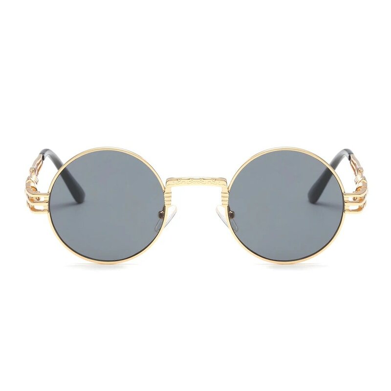 Круглые Солнцезащитные очки XaYbZc для мужчин и женщин, модные брендовые дизайнерские солнечные очки в стиле панк, с зеркальными линзами, в мет...