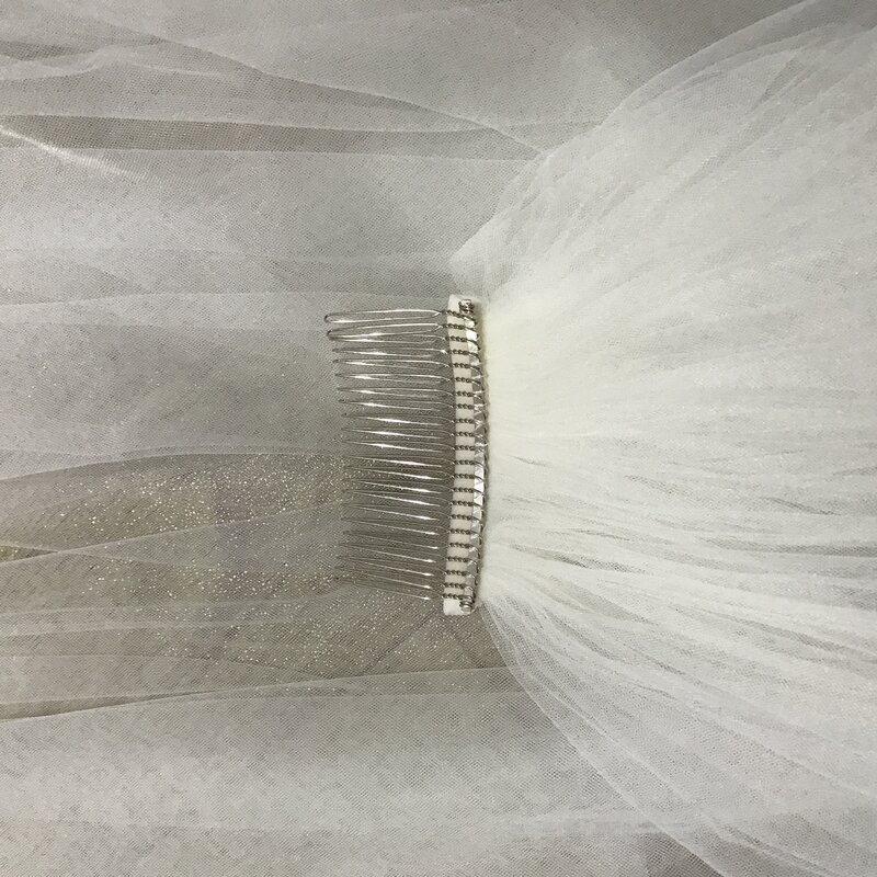 حجاب زفاف أبيض عاجي بطول 3 أمتار مع مشط ، طبقتين ، حافة مقطوعة ، صورة حقيقية لحفلات الزفاف ، مجموعة جديدة 2020
