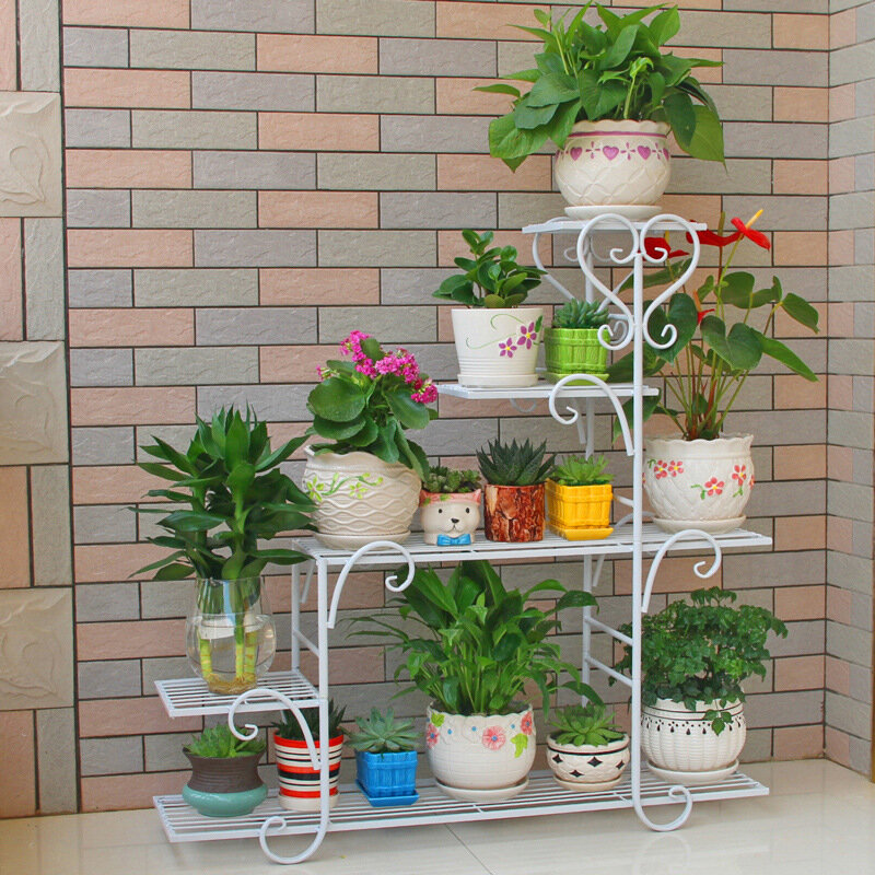 Étagère en fer pour pots de fleurs de balcon, support européen à 5 niveaux pour plantes, à plusieurs niveaux, pour salon