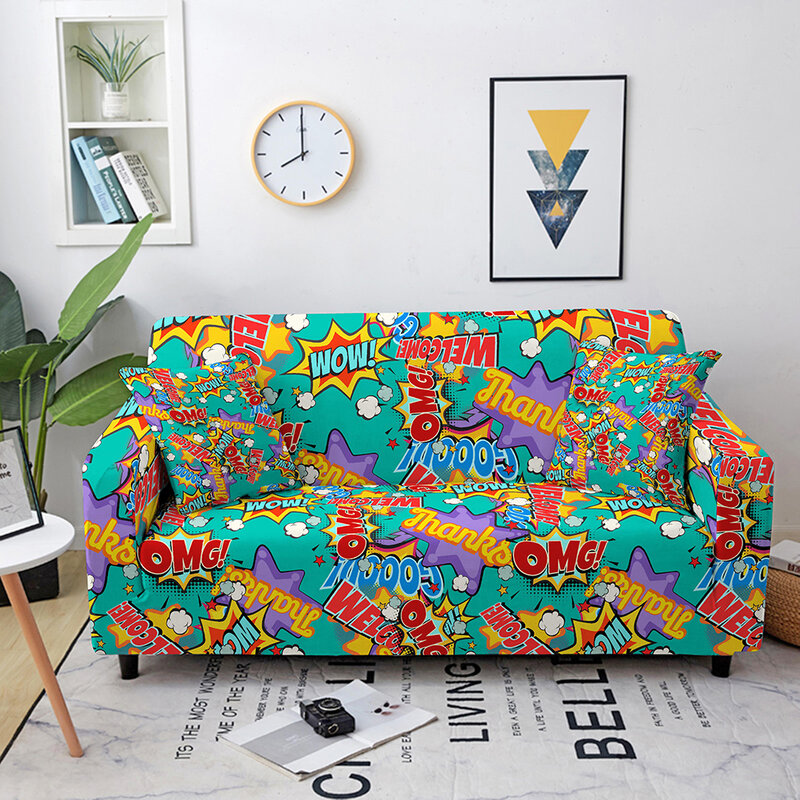 3D Boom Pattern Sofa Silpcover Elastic Anti-dust Corner Couch Cover for Living Room Decor L Shape Sectional Sofa Cover