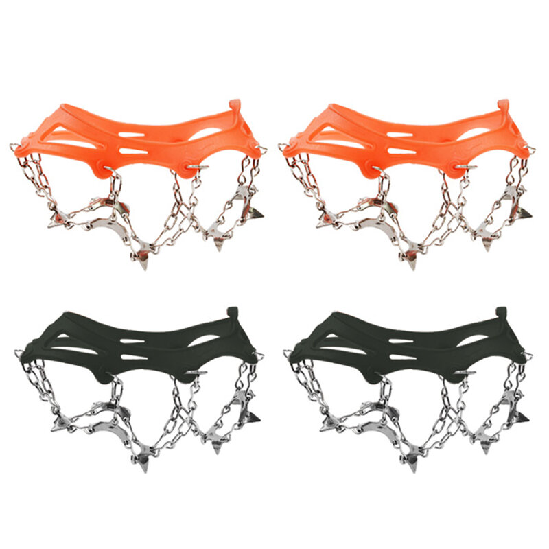 1 Pair 13 Teeth Anti-slip Outdoor Climbing Crampons Winter Ice Snow Over Shoes Cover Gripper Spike Cleats with Storage Bag