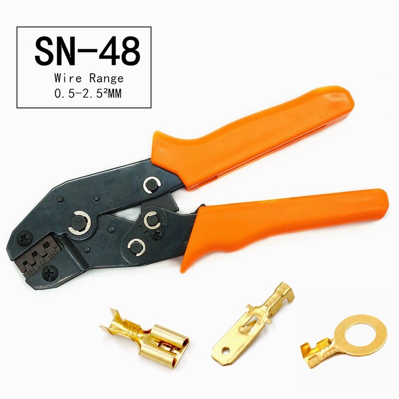 Mandowire sn48b friso alicate conjunto ferramenta de friso 0.5-2.5mm2 AWG20-13 e 450 peças masculino e feminino anel de pá friso terminais kit