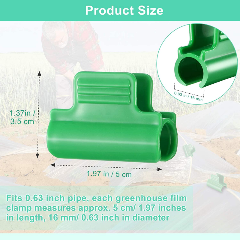 Clip de hebilla de película de plástico para jardinería, pinzas a presión para invernadero, accesorios de tubería de plástico, 20 Uds.