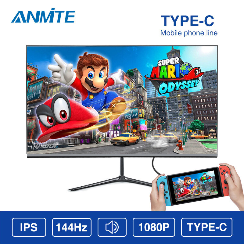 Anmite 24 Inch IPS 144HZ 1MS FHD 1920*1080 Slim Ps4 LCD Computer Game Monitor Athlete Chicken Ips Screen