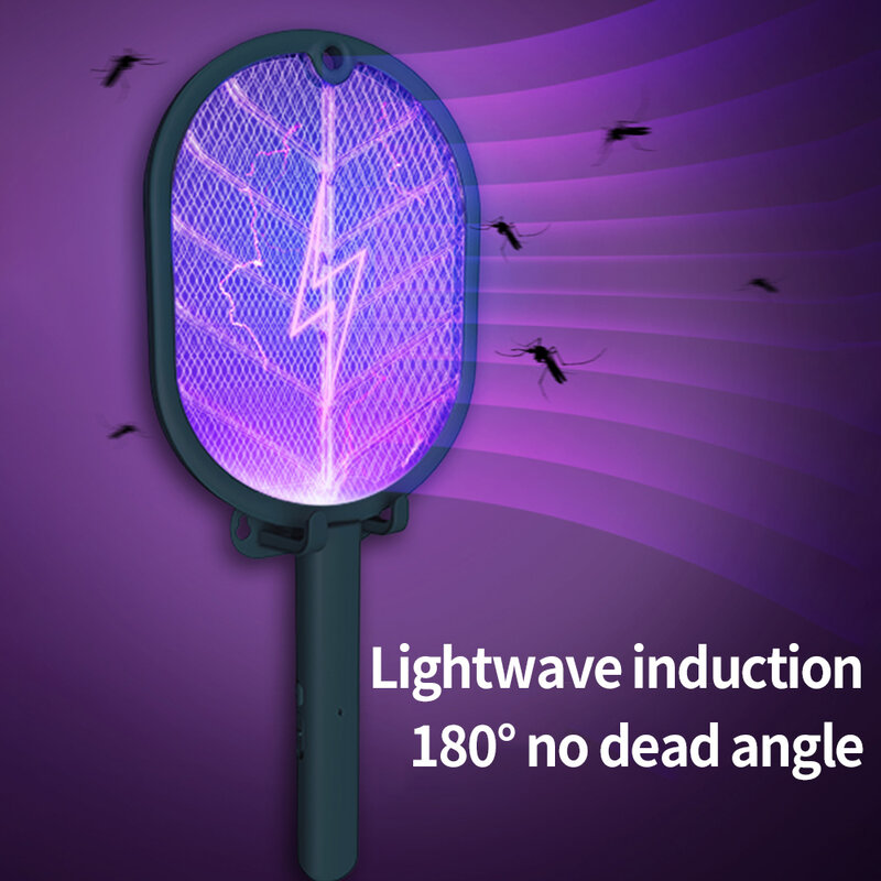 Nowy 2700V elektryczna packa na komary z lampą UV do zabijania owadów gospodarstwa domowego sypialnia Fly Swatter USB ładowania owadów Swatter
