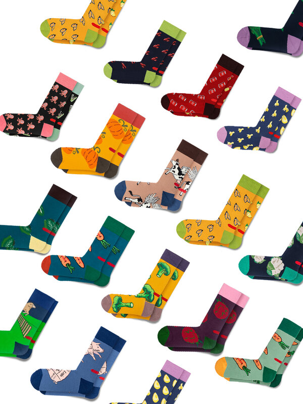 Coloridos calcetines divertidos para hombre y mujer, Colección de cómics Vintage, patrón impreso, Hip-Hop, novedad, 2021