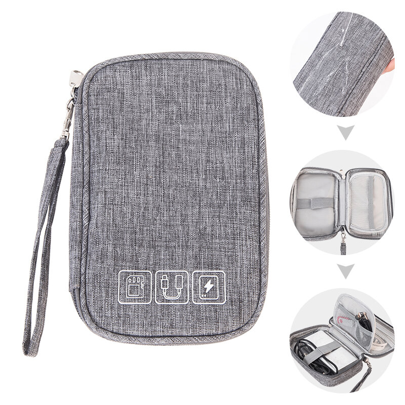 여행 디지털 케이블 가방 전자 액세서리 휴대용 남성 전선 충전기 보조베터리 지퍼 가방 가방 케이스 주최자 Supplie