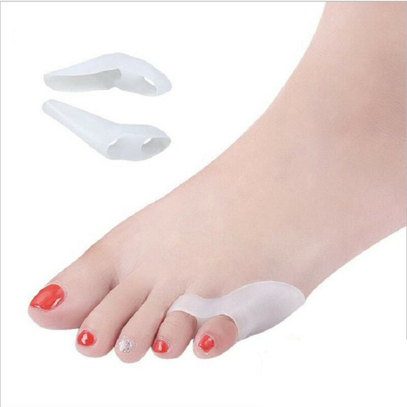 1 Pair Silicone foot finger Two Hole Little Toe Separator Correct Thumb Valgus Adjuster Orthotics Big Toes Foot Care Tool