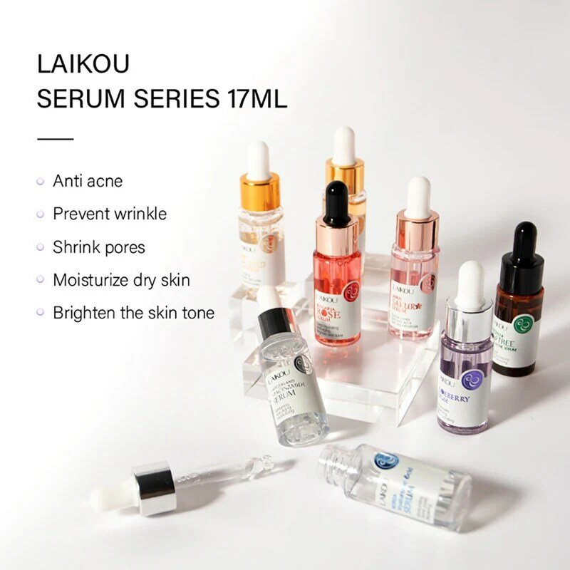 17 ML Vitamin C Serum Hyaluronic Acid Anti Wrinkle Moisturising Natural Anti-Aging Shrink Pore Whitening Face Serum 5 Colors