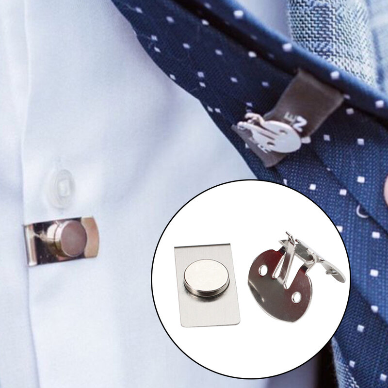 Clip de corbata magnético Invisible multifunción para hombre, 1 juego diario, duradero, portátil, fácil de instalar, para fiesta, oficina y negocios