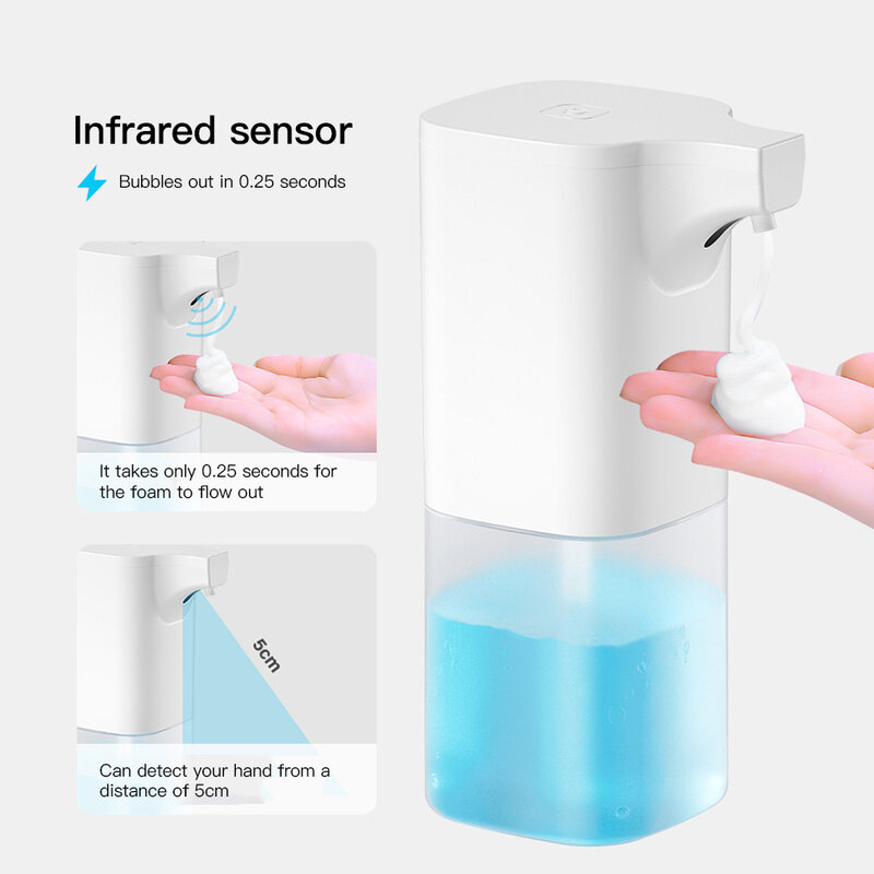 Dispensador de sabão automático, com sensor infravermelho, para lavar as mãos, limpeza doméstica