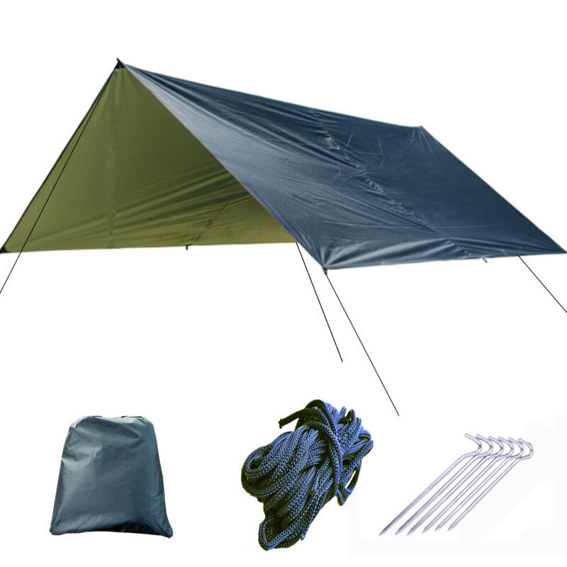シルバーコーティング防水ハンモック日よけの天蓋テントタープビーチキャンプポータブルパーゴラサンシェード屋外