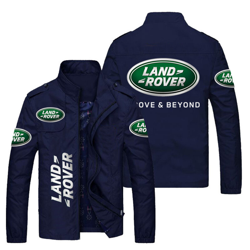 Nowy męska kurtka Land Rover nadruk Logo kurtki z suwakiem moda Punk szczupła baseballówka w stylu Casual jednolite kurtka motocyklowa płaszcz topy M-5XL