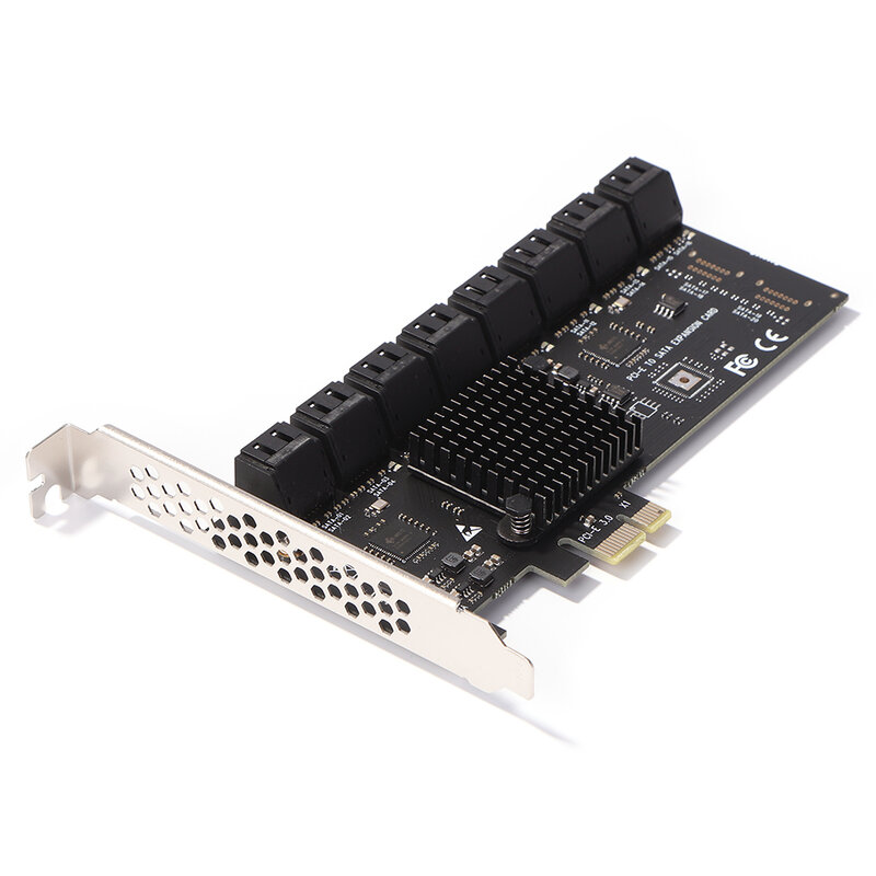 PCIe to 2/4/6/12/16/20 Ports SATA 3 III 3.0 6 Gbps SSD Adapter PCI-e PCI Express x1 Controller Expansion Card Support X1/4/8/16