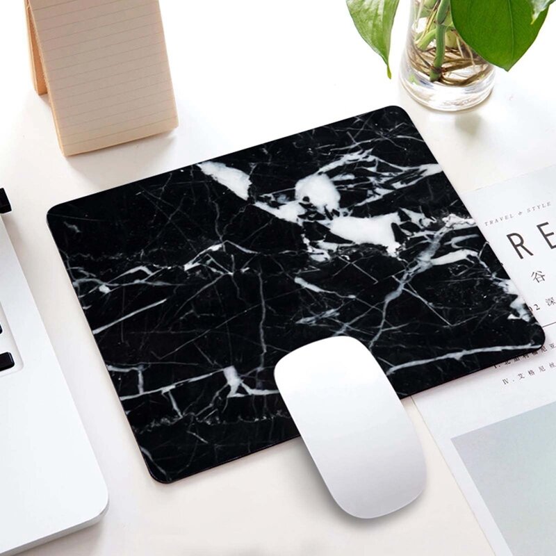 Mouse Pad Marmer Warna Persegi Desktop Sederhana Perlengkapan Kantor Antilicin