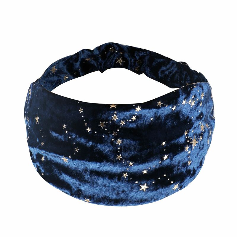 Estrela de veludo dourado scrunchies macio elástico hairband estrela impressão headbands para mulheres esportes yoga headwear meninas acessórios para o cabelo