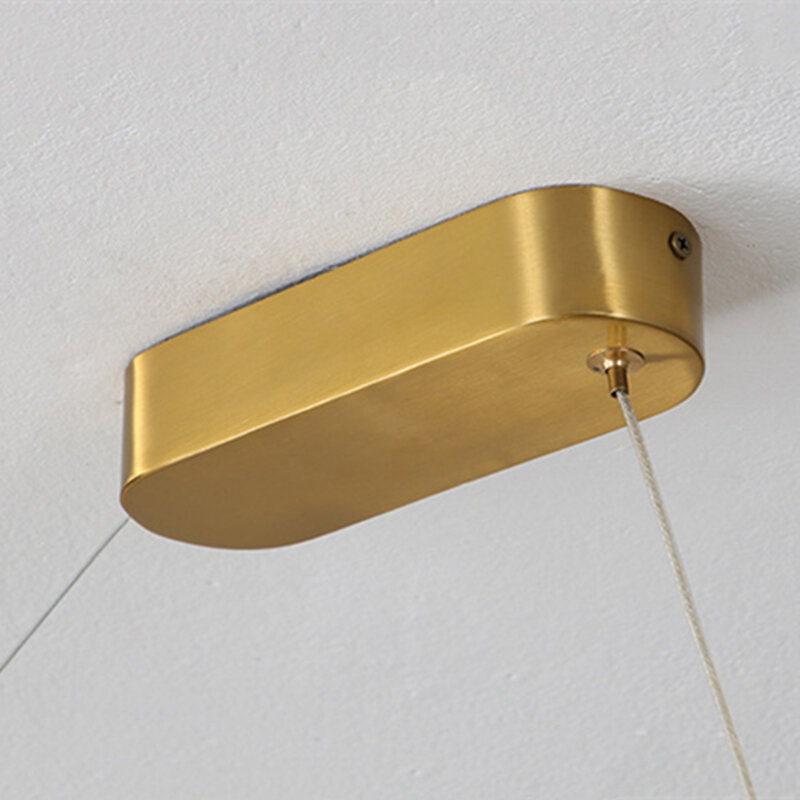 Nordic LED Restaurant Chandelie For Dining Table Shop Office Black Gold Lamp Body Pendant Light Long Strip Home Decor Hanglamp