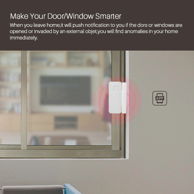 Беспроводной Wi-Fi дверной будильник, датчик окна, умный дом, система безопасности SmartLife, приложение управления, Совместимость с Amazon Alexa Google Home